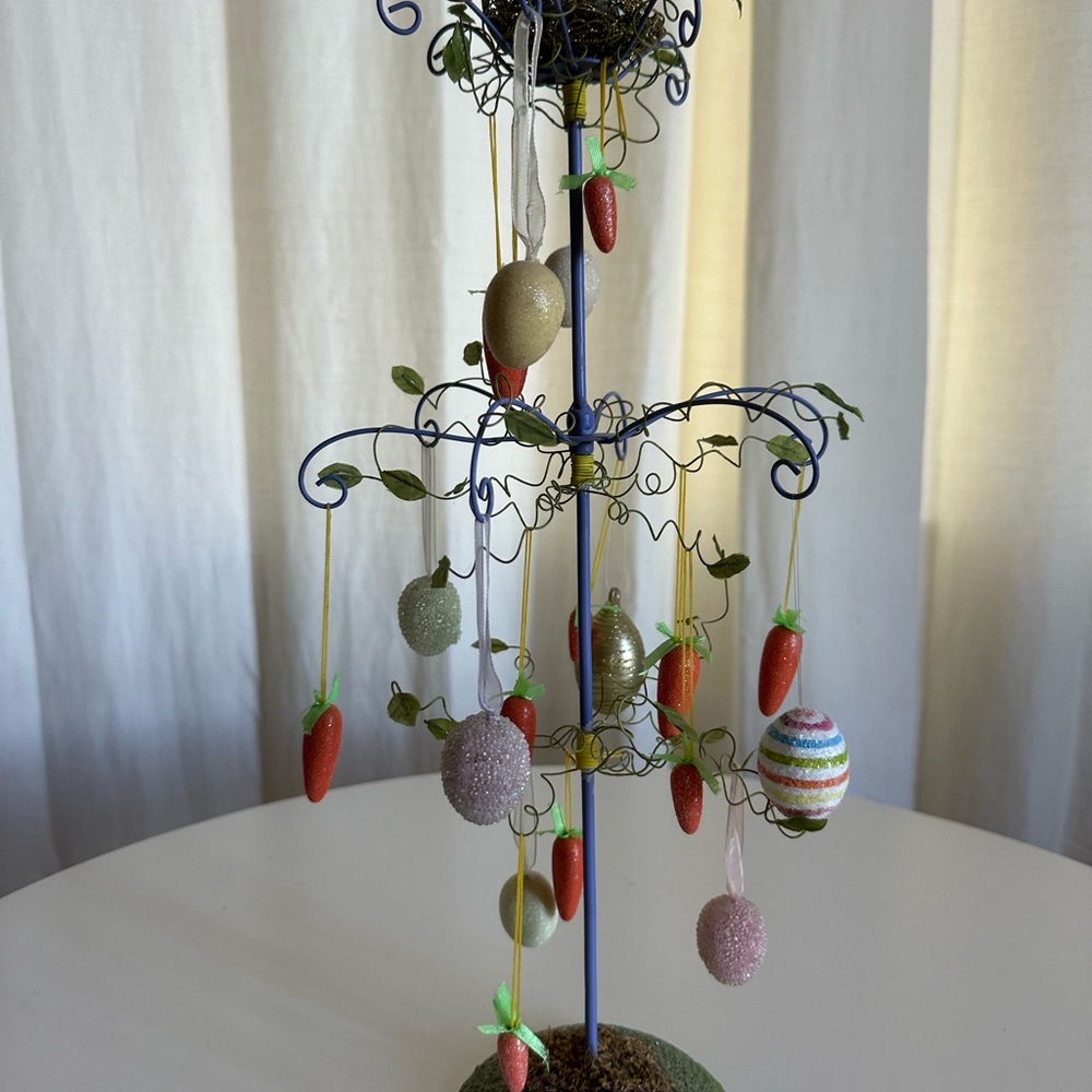 Decorative Easter Tree Stand with Green Stem/Stand and Colorful Eggs - Picture 2 of 2